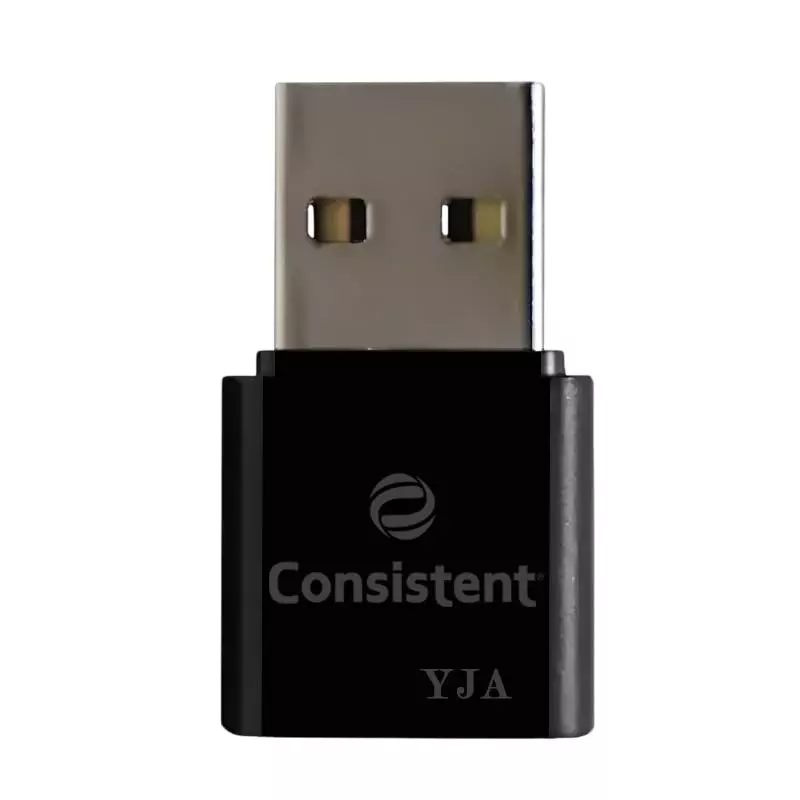 Consistent WiFi Mini USB Adapter Data Transfer Rate With 2.4 GHz Bandwidth Black