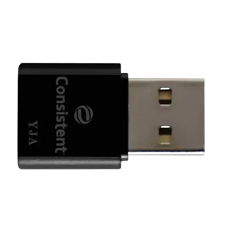 Consistent WiFi Mini USB Adapter 600Mbps Data Transfer Rate With 2.4 GHz Bandwidth Black