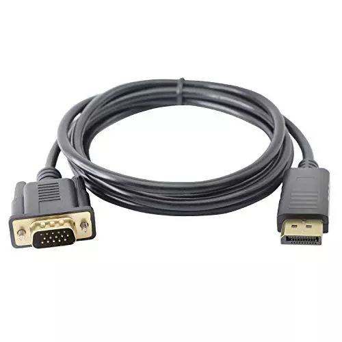 PremiumAV Display Port to VGA Adapter Cable 1.8 m Length for Monitor, Desktop, Laptop, PC, HDTV, MST-3183