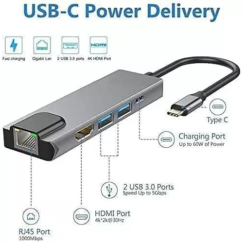 premiumav-type-c-5-in-1-adapter-with-usb-c-to-hdmi-black-for-industrial-use-mst-3181