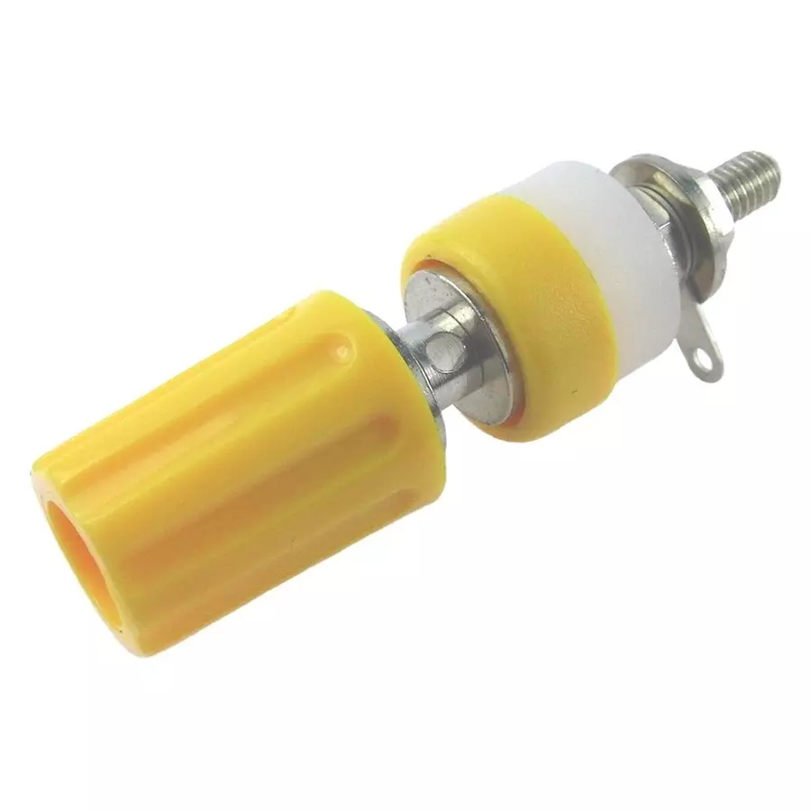 RS PRO Terminal Post Yellow 60 V DC 15 Amp Polypropylene 4 BA, 2664934 (Pack of 5 Pcs)