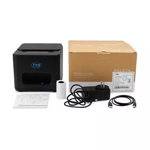 TVS Thermal Receipt Printer USB + RJ11 72 mm (3 inch) 20 DPI (8 dots/mm) and Up to 200 mm/Sec. (Max) Speed Black, RP3200 LITE (USB, LAN