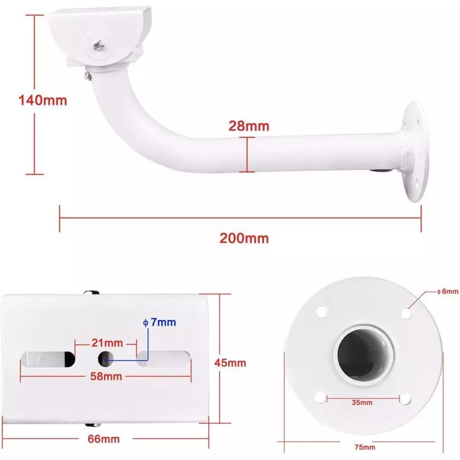 shield-plus-j-bracket-camera-fixed-stand-aluminum-alloy-220-mm-length-white-801-pack-of-50-pcs