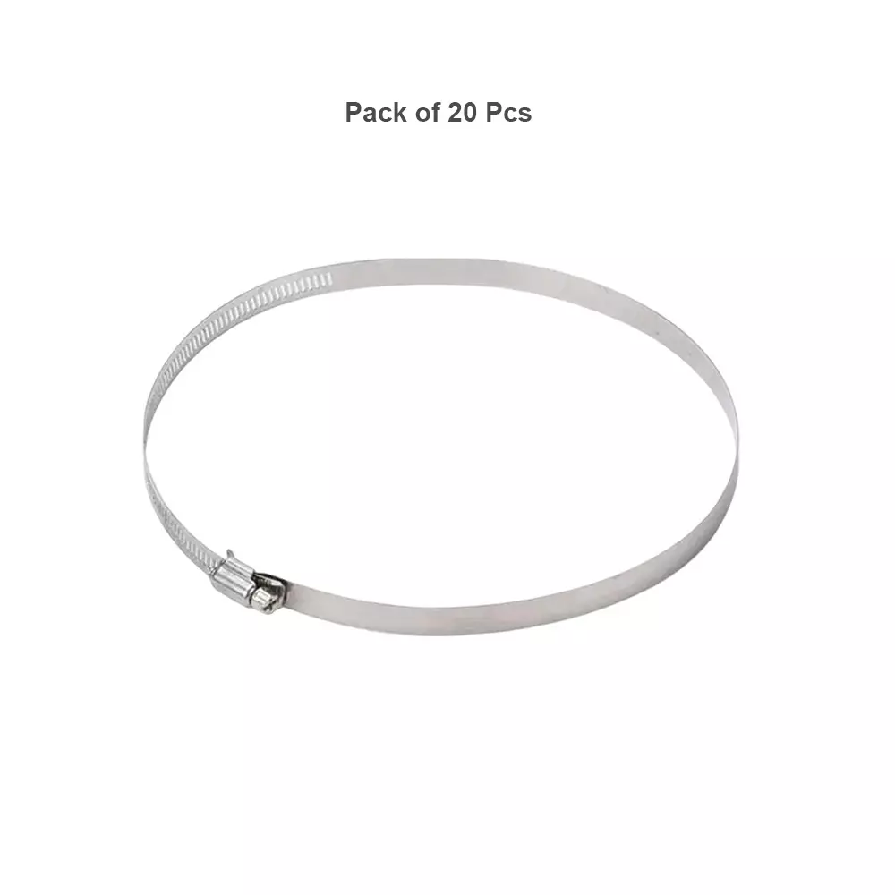 shield-plus-pipe-hose-clamp-stainless-steel-round-pole-mount-200-mm-silver-pack-of-20-pcs