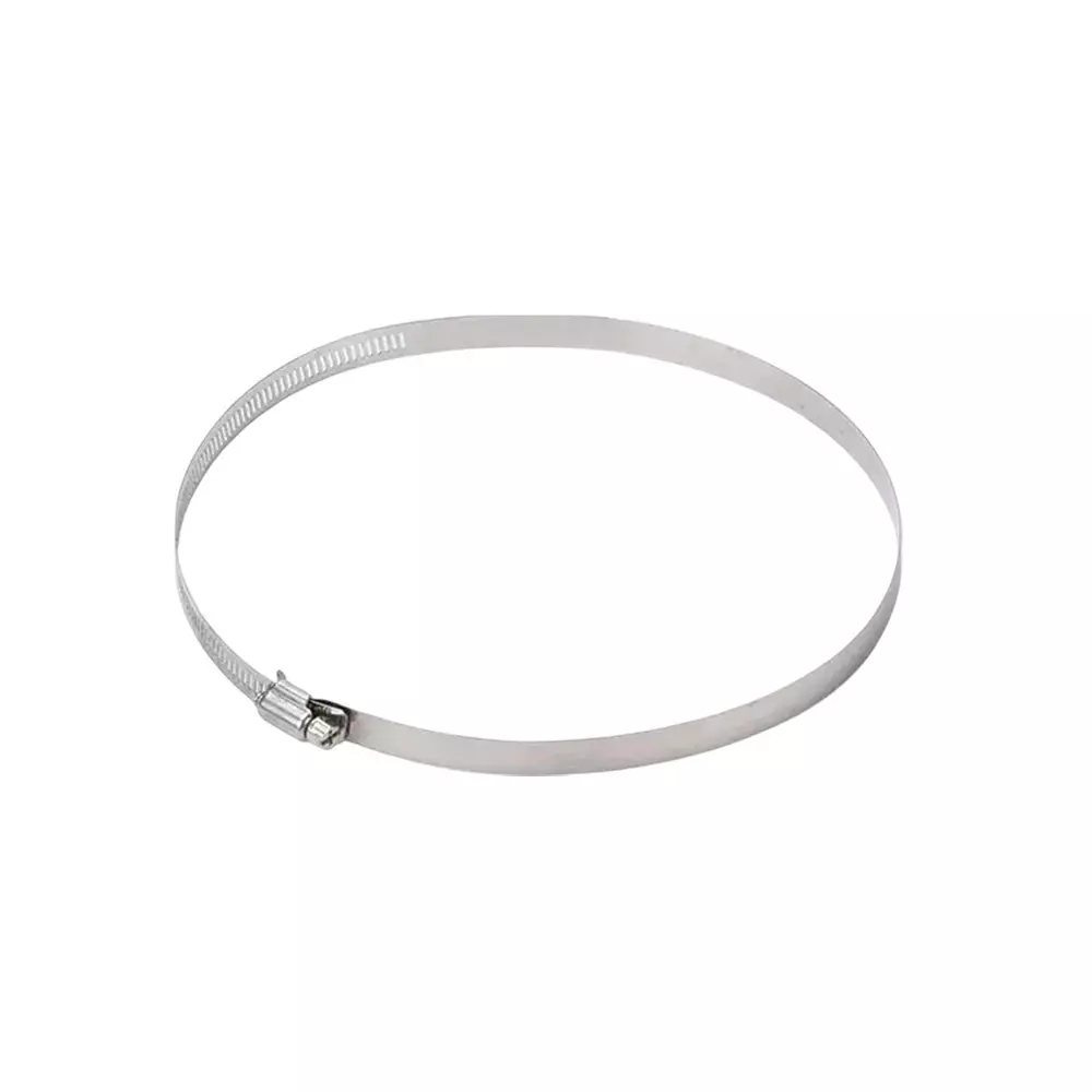 Shield Plus Pipe Hose Clamp Stainless Steel Round Pole Mount 300 mm, Silver (Pack of 100 Pcs)