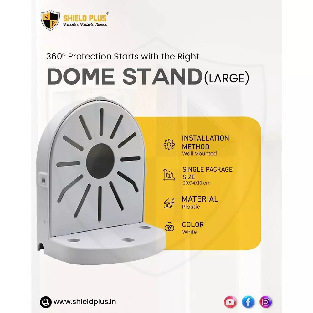 shield-plus-hemisphere-bracket-big-size-with-screw-for-dome-cctv-camera-white-pack-of-100-pcs