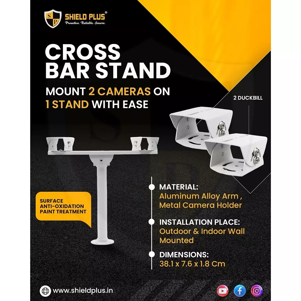shield-plus-cross-bar-stand-wall-mounted-10-kg-load-bearing-capacity-with-aluminum-alloy-arm-white-pack-of-50-pcs
