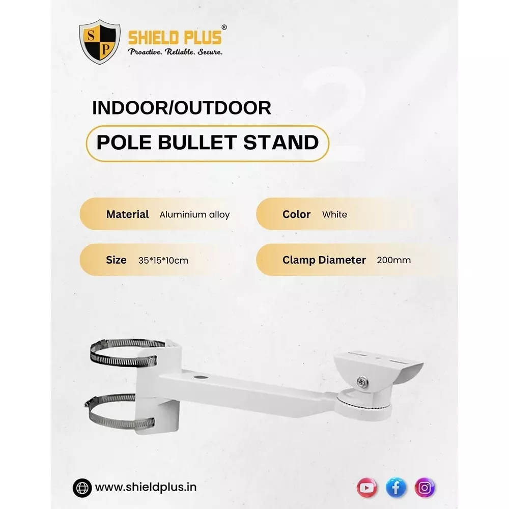 shield-plus-pole-bullet-stand-aluminum-alloy-35x15x10-cm-size-with-2-metal-clamps-white-pack-of-50-pcs