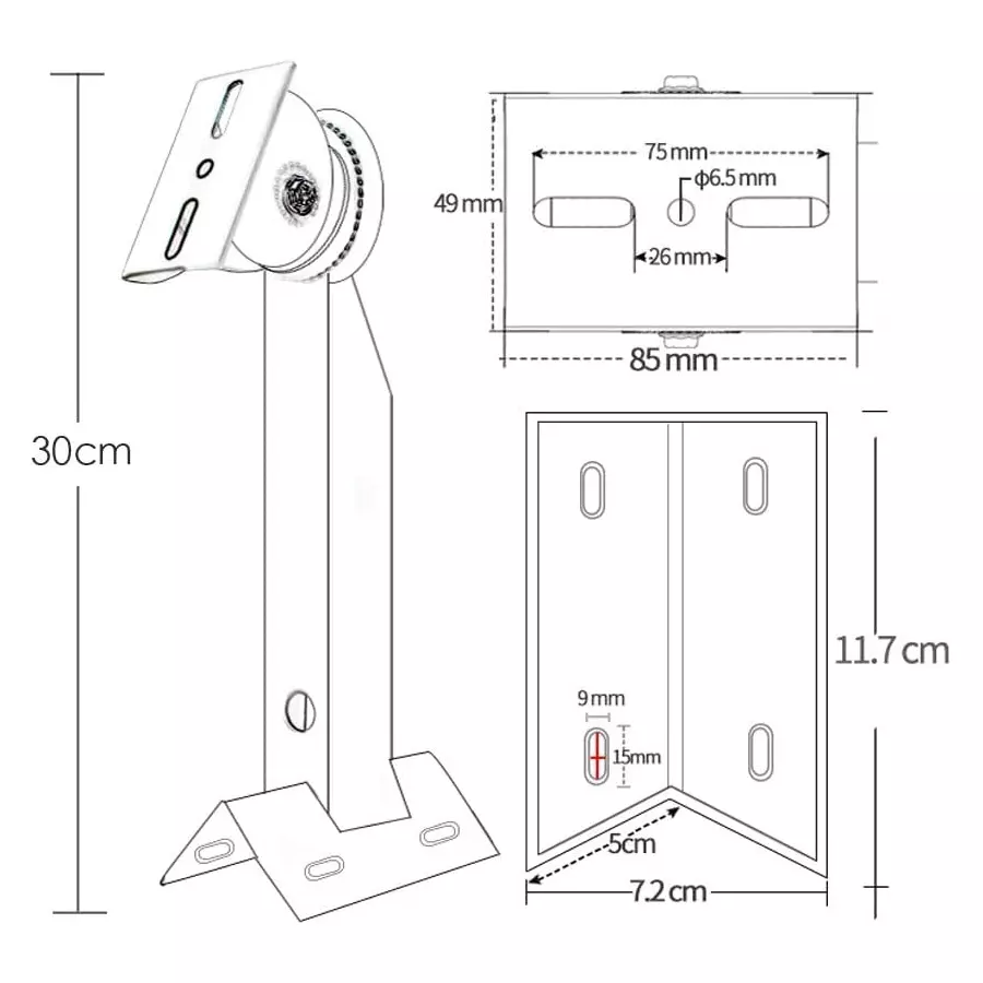 shield-plus-pole-bullet-stand-aluminum-alloy-35x15x10-cm-size-with-2-metal-clamps-white-pack-of-50-pcs