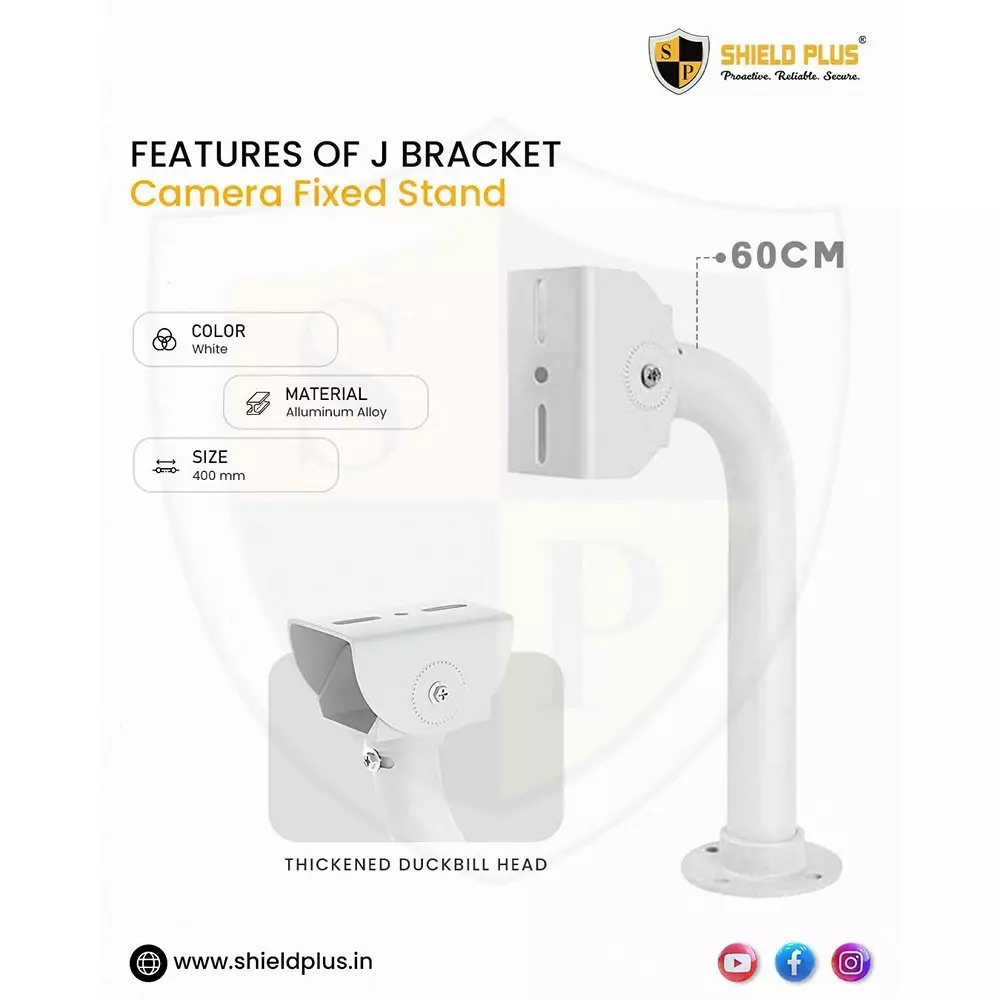 shield-plus-j-bracket-camera-fixed-stand-aluminum-alloy-400-mm-length-white-804-pack-of-30-pcs