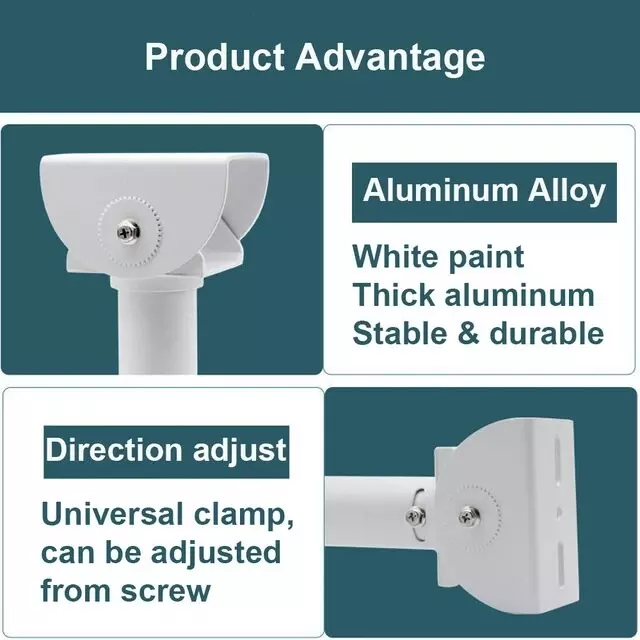 shield-plus-j-bracket-camera-fixed-stand-aluminum-alloy-400-mm-length-white-804-pack-of-30-pcs