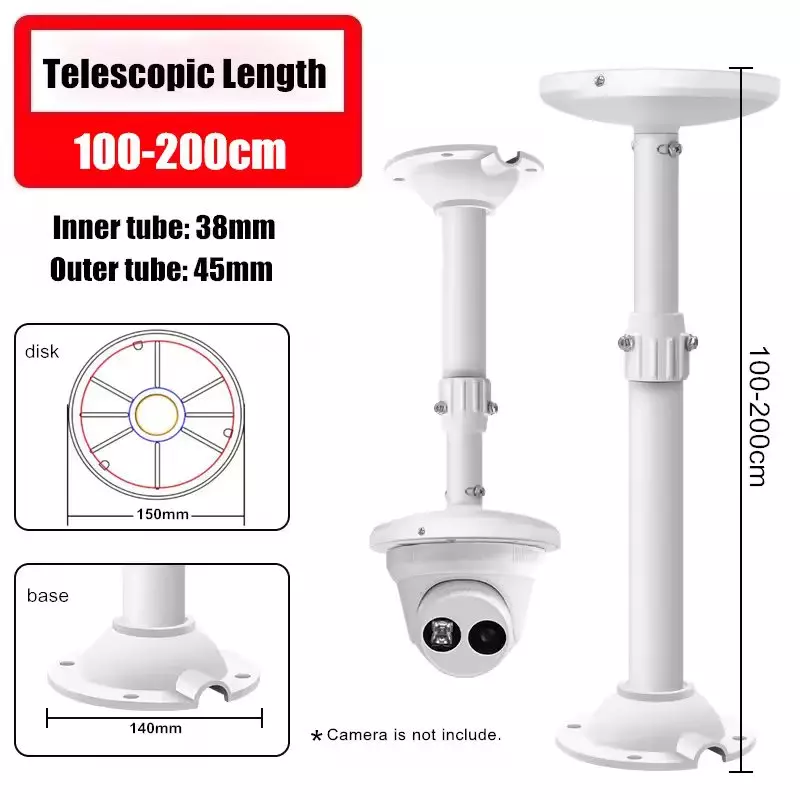 shield-plus-telescopic-bracket-aluminium-alloy-ceiling-mounted-100-200-cm-length-with-round-metal-plate-white-pack-of-20-pcs