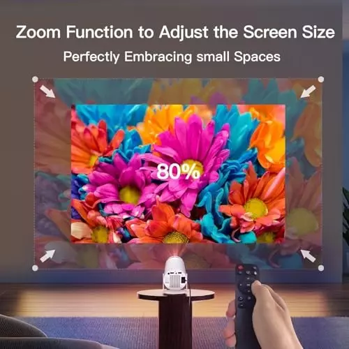 BIGASUO Mini Projector v5.0 Bluetooth, 1920 x 1080, BGP35