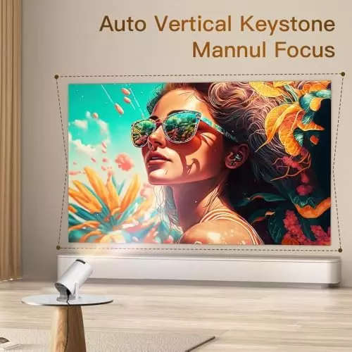 BIGASUO Mini Projector v5.0 Bluetooth, 1920 x 1080, BGP35