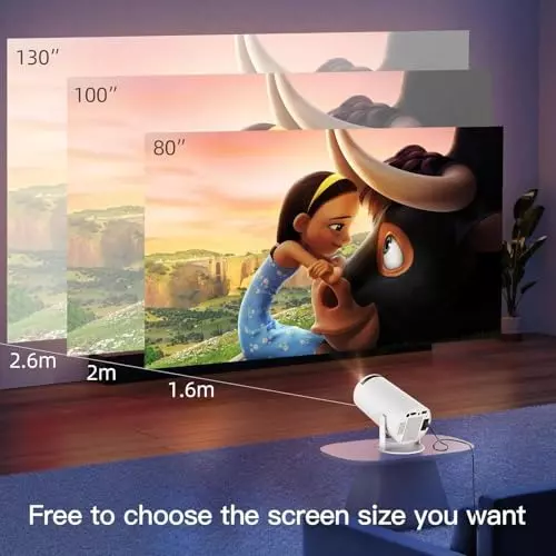 BIGASUO Mini Projector v5.0 Bluetooth, 1920 x 1080, BGP35