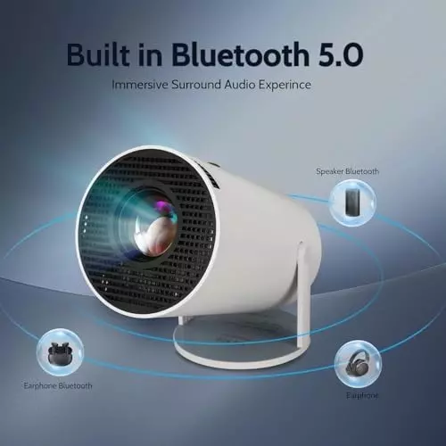 BIGASUO Smart Projector v5.0 Bluetooth, 1920 x 1080, BGP16