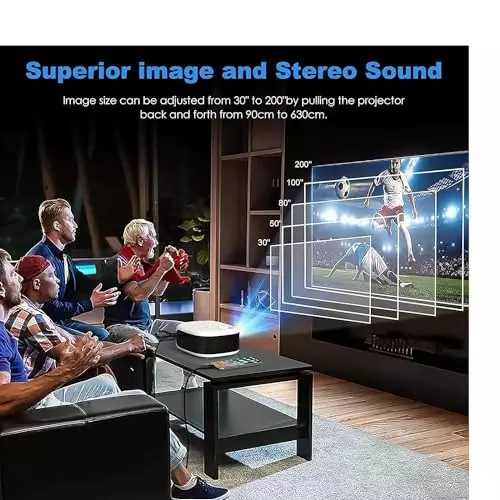 BIGASUO WiFi Projector v5.0 Bluetooth, 1080p, BGP21