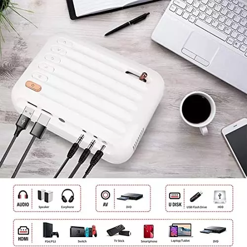 BIGASUO WiFi Projector v5.0 Bluetooth, 1920 x 1080, BGP9