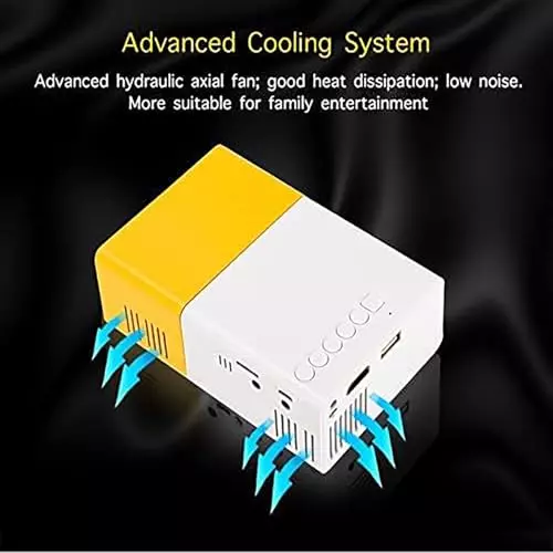 PremiumAV 400LM Portable Mini LED Projector with Remote Supports HDMI, USB, AV, SD Card for Laptop, TV Stick, PS4, Mobile Yellow