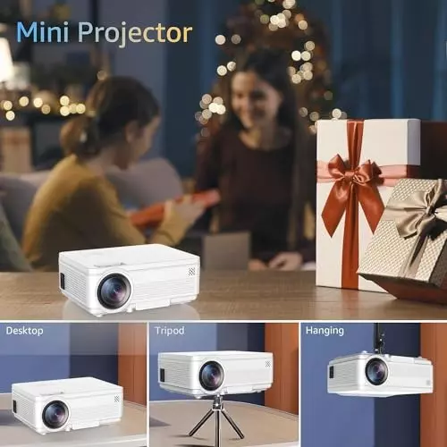 BIGASUO WiFi Projector v5.0 Bluetooth, 1920 x 1080, BGP34