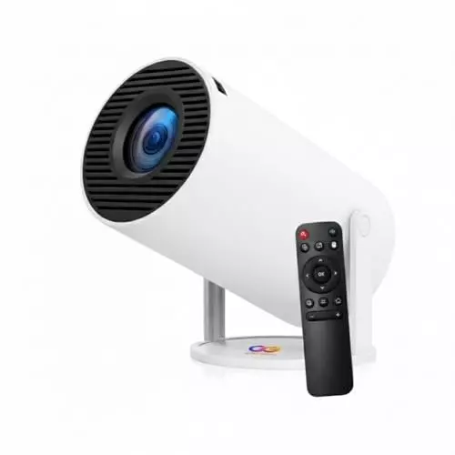 Garzie Global WiFi Projector Full HD 1080p & 4k Support Android 11 AV, HDMI, USB, Audio Output White