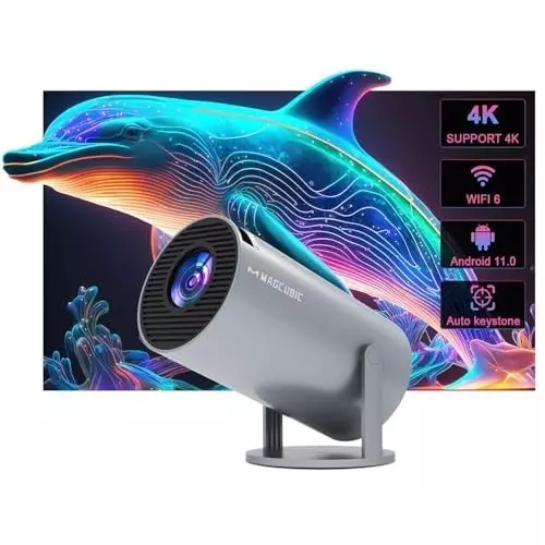 BIGASUO Mini Projector v5.0 Bluetooth, 3840 x 1080, BGP37