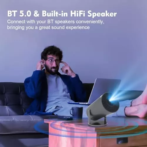 BIGASUO Mini Projector v5.0 Bluetooth, 3840 x 1080, BGP37