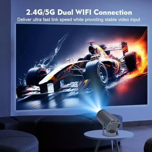 BIGASUO Mini Projector v5.0 Bluetooth, 3840 x 1080, BGP37