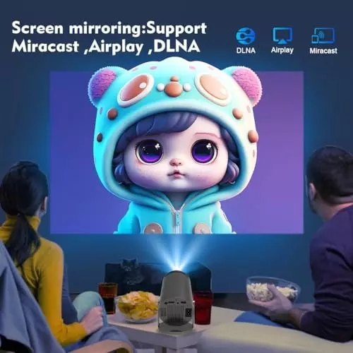 BIGASUO Mini Projector v5.0 Bluetooth, 3840 x 1080, BGP37