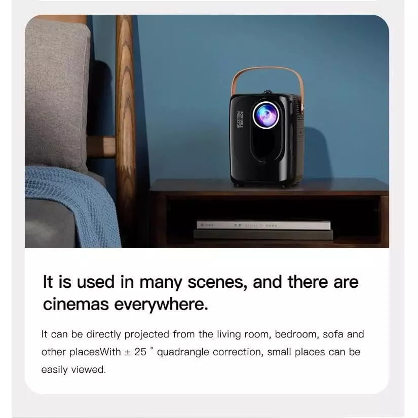 BIGASUO WiFi Projector v5.0 Bluetooth, 1920 x 1080, BGP24