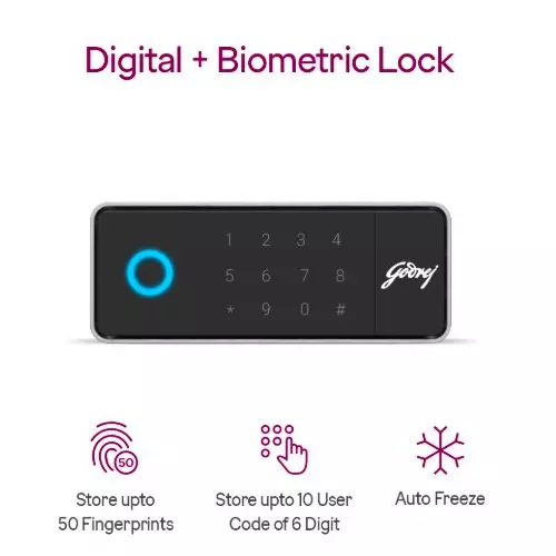 Godrej NX Pro Plus Digi+ Bio Digital Home Locker Ebony 30 L