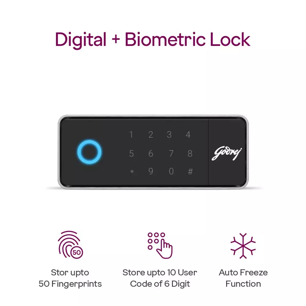 Godrej Home Locker NX PRO Luxe 30 L (Digi+Bio) White