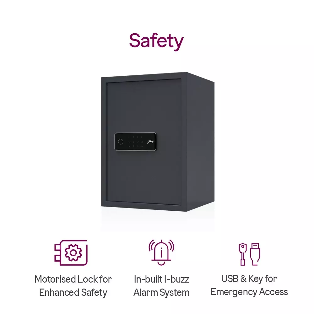 Godrej Home Locker NX PRO Plus 70 L Digital + Biometric Ebony