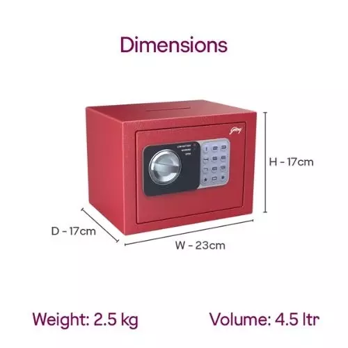 Godrej Dream Box Digi Locker 4.5 L Red Digital Lock, DREAMBOX (Digi)