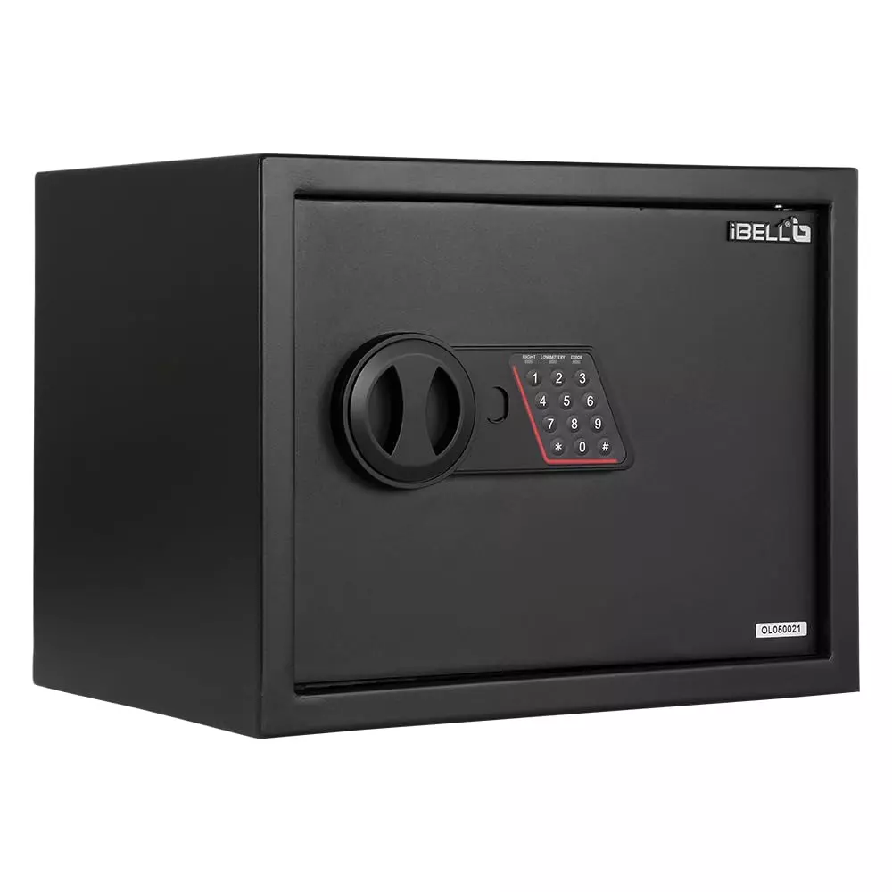 IBELL Electronic Safe Locker 30 L Capacity Password and Emergency Key Access Black, IBL SL30B