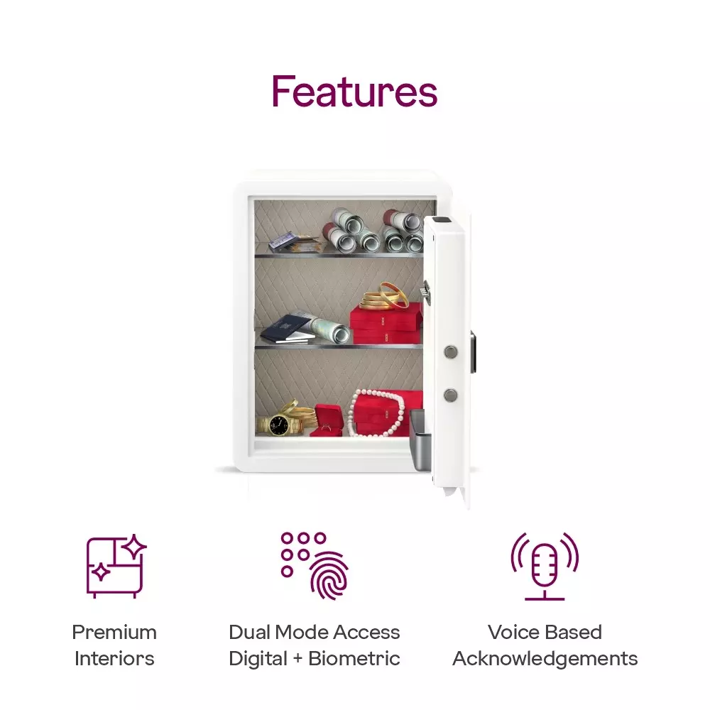 Godrej Home Locker NX Pro Luxe 48 L Digital + Biometric White