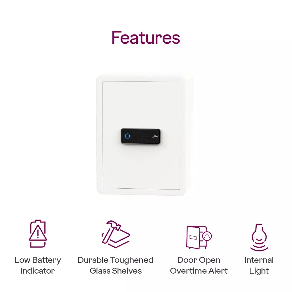 Godrej Home Locker NX Pro Luxe 48 L Digital + Biometric White