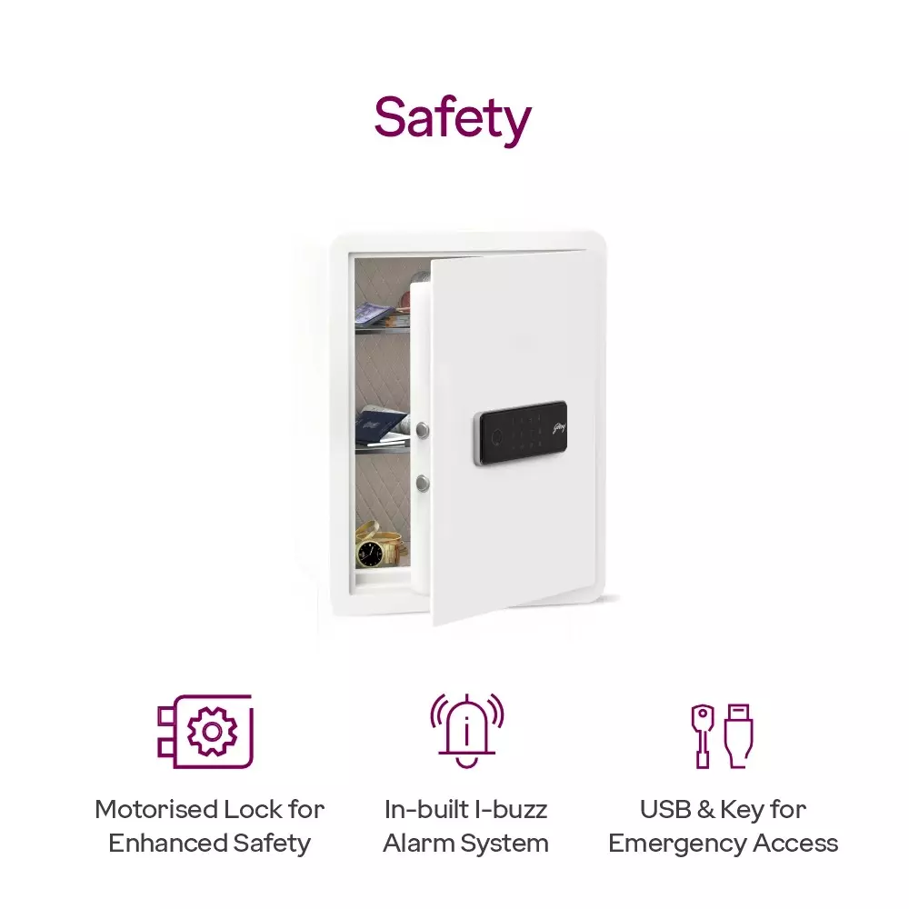 Godrej Home Locker NX Pro Luxe 48 L Digital + Biometric White