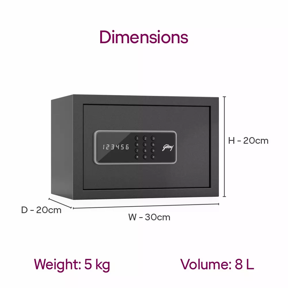 Godrej Home Locker NX PRO 8 L Digital Ebony