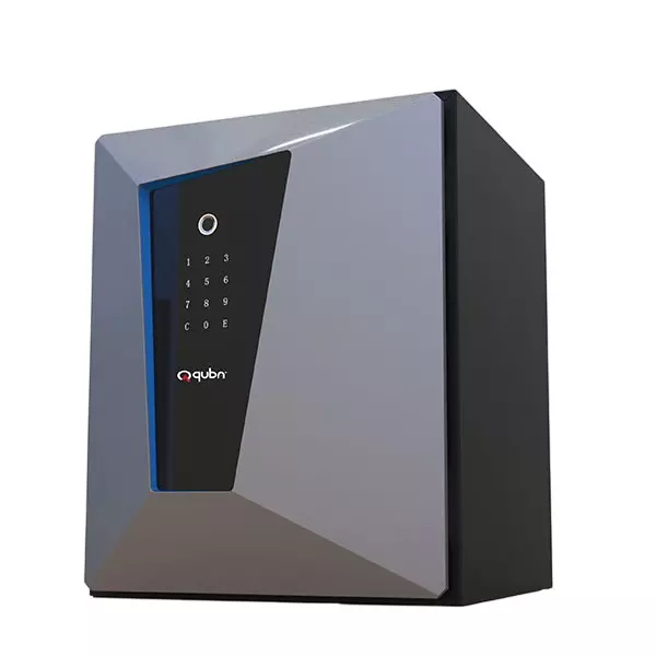 Quba 60 L Digital Safe Lockers with 360° Fingerprint Scanner, Black Finish, Astrix 002