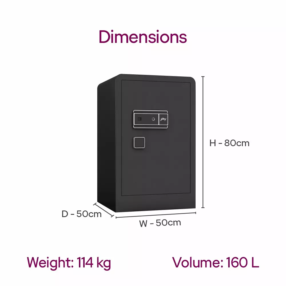Godrej Home Locker NX Advanced 160 L Ebony Key + Digital + Biometric