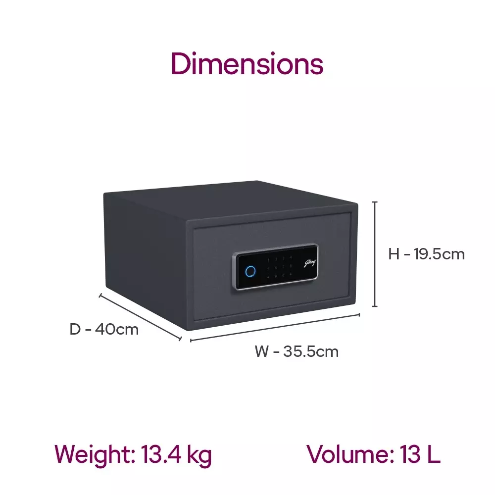 Godrej Home Locker NX PRO Slide (Digi+Bio) 13 L Black