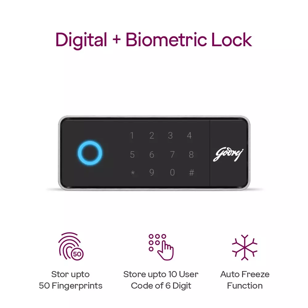 Godrej Home Locker NX PRO Slide (Digi+Bio) 13 L Black