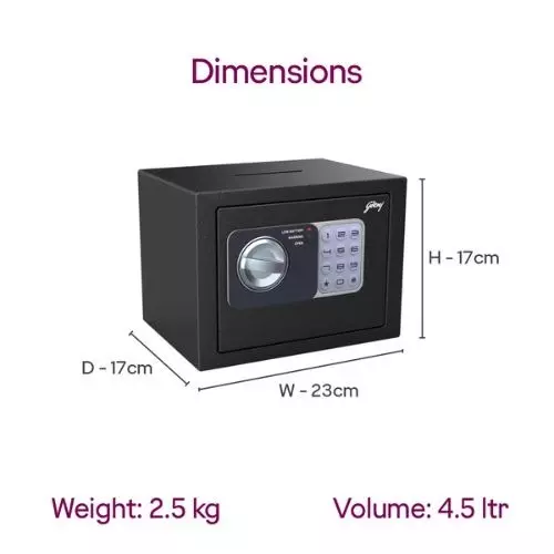 Godrej Dream Box Digi Locker 4.5 L Black Digital Lock, DREAMBOX (Digi)