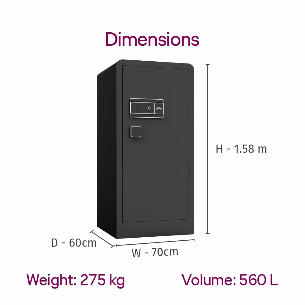 Godrej Home Locker NX Advanced 560 L Ebony Key + Digital + Biometric