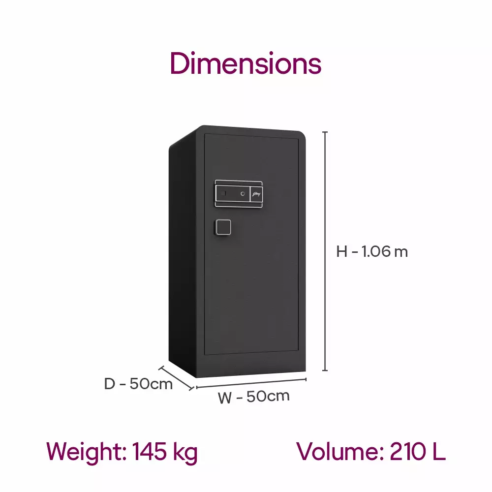 Godrej Home Locker NX Advanced 210 L Ebony Key + Digital + Biometric