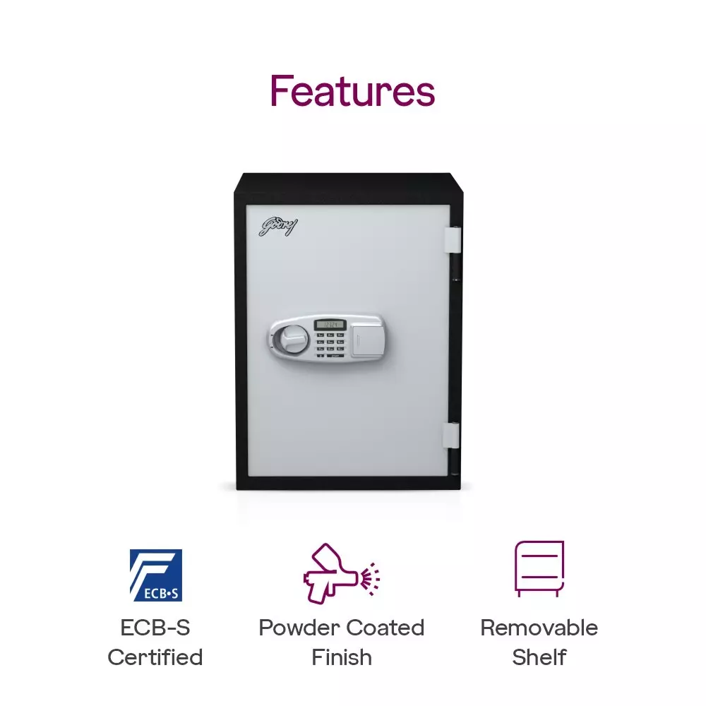 Godrej Fire Resistant Home Locker 40 L Ivory Digital, SAFIRE 40L (Digi)
