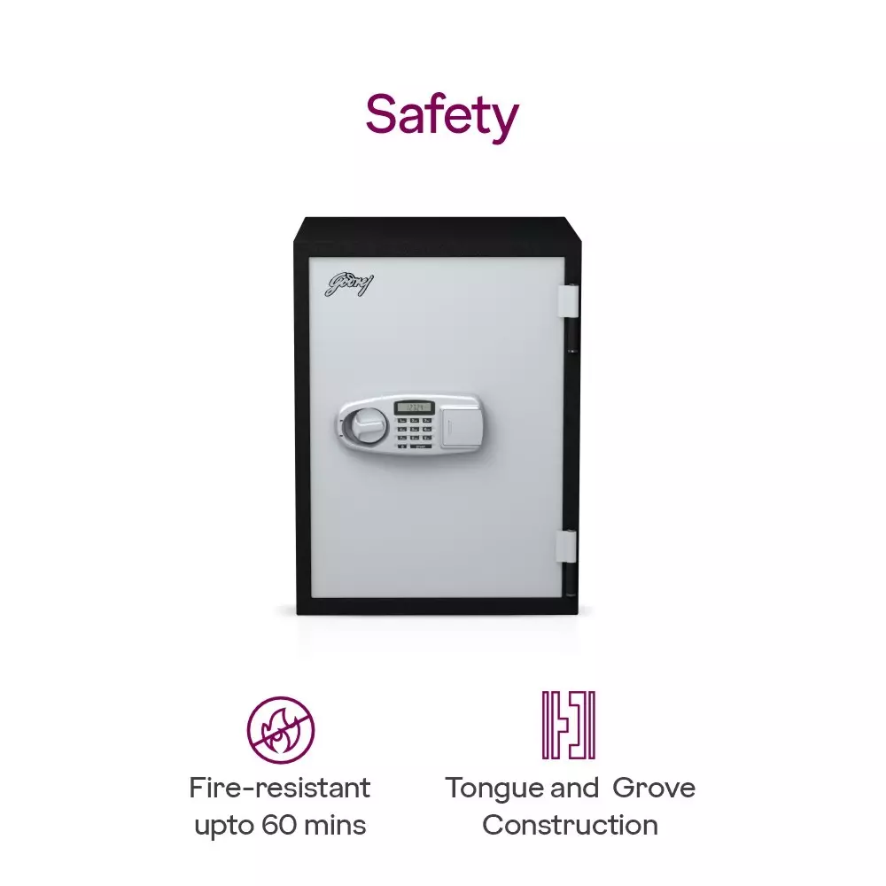 Godrej Fire Resistant Home Locker 40 L Ivory Digital, SAFIRE 40L (Digi)