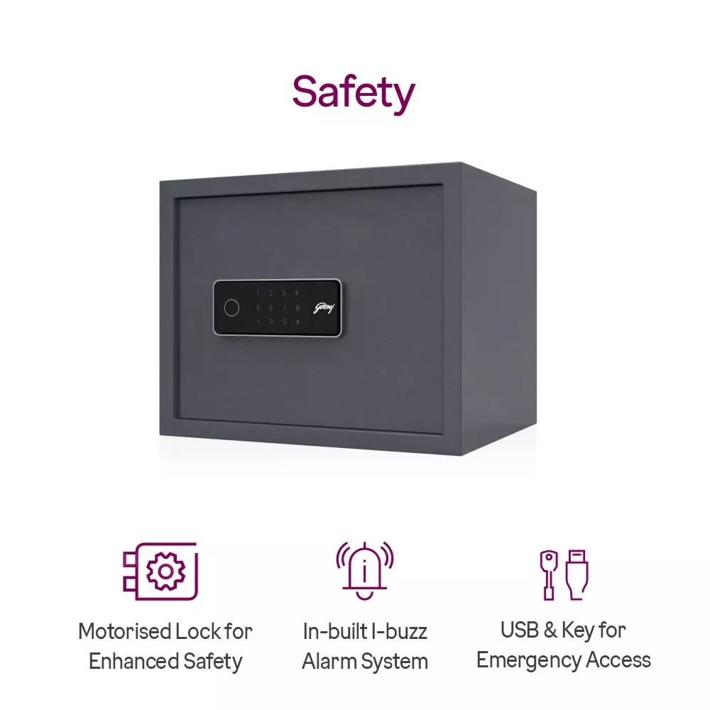 Godrej Home Locker NX PRO Plus 30 L Digital + Biometric Ebony