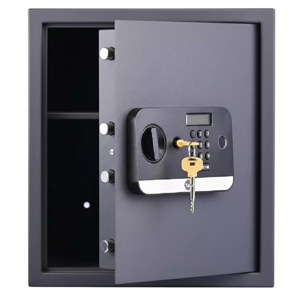 Yale Biometric Safe Locker with Keypad 41 L Capacity 3-8 Digit Pin Code Combination Grey 11.5 Kg, Stellar 500/GR